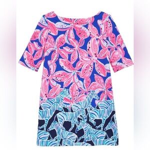 Lilly Pulitzer GIRLS LITTLE LILAH DRESS Royal Purple Wild child Pink XL
